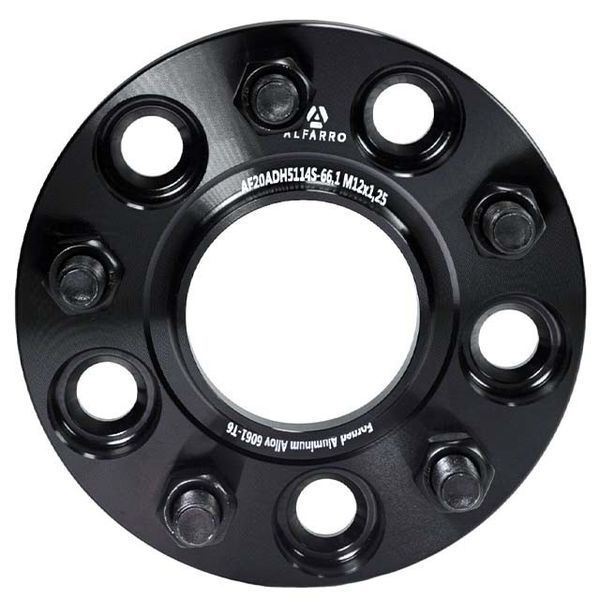 Колесная проставка-адаптер 1шт. 20мм PCD 5х114.3 DIA 66.1 со шпильками 12x1.25 для Infiniti, Nissan, Renault AF20ADH5114S-661 М12х1,25 фото