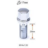 ALFARRO |Болт колесный A184110 Cr M14х1,5х28мм Сфера Хром Ключ 17 (Audi, Seat, Skoda, Mercedes-Benz, Volkswagen) A184110 фото