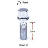 Болт колесный A184137 Cr M14х1,5х35мм Сфера Хром Ключ 17 (Audi, Seat, Skoda, Mercedes-Benz, Volkswagen) Удлиненный A184137 фото