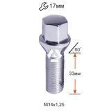 Болт колесный A177130 Cr M14х1,25х33мм Конус Хром Ключ 17мм (BMW, Mini) Удлиненный A177130 фото